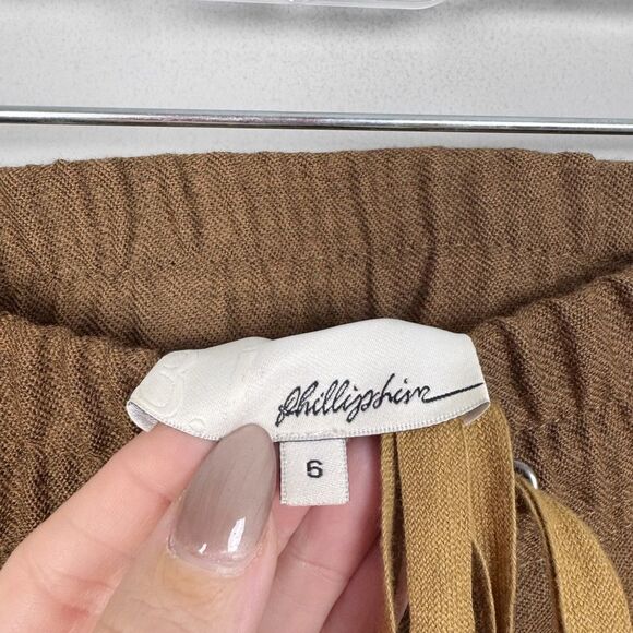 3.1 PHILLIP LIM | Khaki Green Wool Drawstring Trouser Pants Women’s Size 6 - Picture 5 of 9